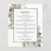 Elégant Eucalyptus & Pine Budget Mariage Menu (Devant)