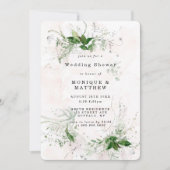 Elegant Eucalyptus Pink Wedding Shower uitnodigen (Voorkant)