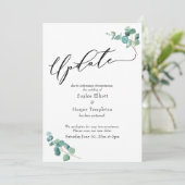 Elegant Eucalyptus Postpond Mariage Carte de mise (Debout devant)