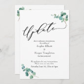 Elegant Eucalyptus Postpond Mariage Carte de mise (Devant / Derrière)