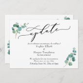 Elegant Eucalyptus Postpond Mariage Carte de mise  (Devant / Derrière)