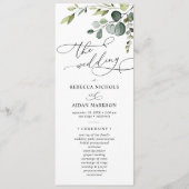 Elégant Eucalyptus Programme de mariage vert (Devant)
