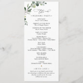 Elégant Eucalyptus Programme de mariage vert (Dos)