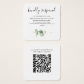 Elegant Eucalyptus QR Code carte de boîtier RSVP (Devant & derrière)