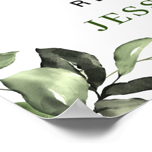 Elégant Eucalyptus REHEARSAL DÎNER Affiche de bien (Coin)