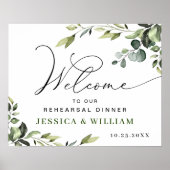 Elégant Eucalyptus REHEARSAL DÎNER Affiche de bien (Devant)