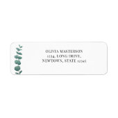 Elegant Eucalyptus Return Address Label (Voorkant)