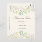 Elegant Eucalyptus Rustic Save the Date Briefkaart (Voorkant / Achterkant)