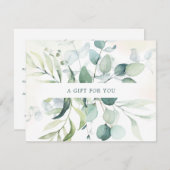 Elegant Eucalyptus Rustige Cadeaubon (Voorkant / Achterkant)