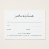Elegant Eucalyptus Rustige Cadeaubon Visitekaartje (Achterkant)