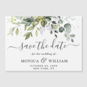 Elegant Eucalyptus Save the Date Magnetic Card (Voorkant)