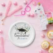  Elegant Eucalyptus School Afstuderen Monogramed Papieren Bordje (Feest)