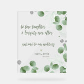 Elegant Eucalyptus Script  Bienvenue à notre maria (Recto)