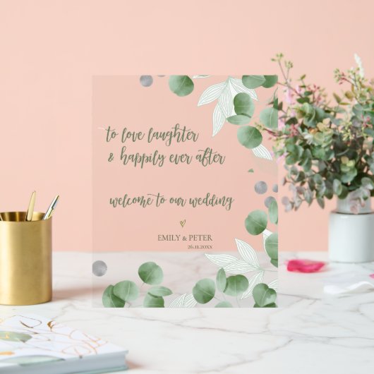 Elegant Eucalyptus Script  Bienvenue à notre maria (Mariage)