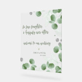 Elegant Eucalyptus Script  Bienvenue à notre maria (Angle)