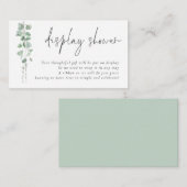 Elegant Eucalyptus Script Display Baby shower Informatiekaartje (Voorkant / Achterkant)