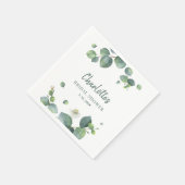 Elegant Eucalyptus Script Huwelijksfeest Papier Servet (Hoek)