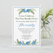 Elegant Eucalyptus Seashell Baby shower invitation (Debout devant)