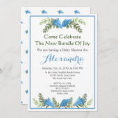 Elegant Eucalyptus Seashell Baby shower invitation (Devant / Derrière)