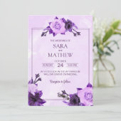 Elégant Eucalyptus Simple Faire-part de mariage (Debout devant)