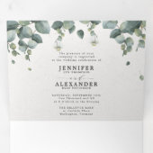 Élégant Eucalyptus tout en un Mariage Tri-Fold Inv (Intérieur en premier)