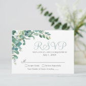 Elégant Eucalyptus Verdure Feuilles mariage RSVP (Debout devant)
