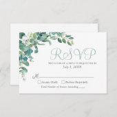 Elégant Eucalyptus Verdure Feuilles mariage RSVP (Devant / Derrière)