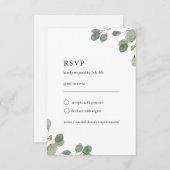 Elegant Eucalyptus verlaat Waterverf bruiloft RSVP Kaartje (Voorkant / Achterkant)