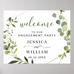 Elegant Eucalyptus VERLOVINGSFEEST Welkomstbord Poster