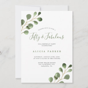 Elegant eucalyptus vertrekt 50 jaar kaart