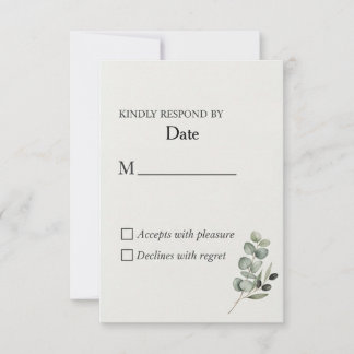 Elégant Eucalyptus Watercolor Wedding Carte RSVP