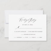 Elegant Eucalyptus Waterverf Black Script Weduwen RSVP Kaartje (Voorkant)