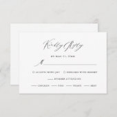 Elegant Eucalyptus Waterverf Black Script Weduwen RSVP Kaartje (Voorkant / Achterkant)