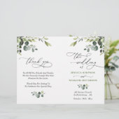 Elegant Eucalyptus Waterverf Boho Trouwprogramma (Staand voorkant)