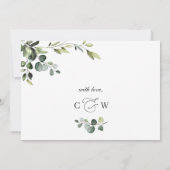 Elegant Eucalyptus Waterverf Bridal Brunch Kaart (Achterkant)