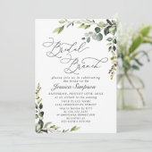 Elegant Eucalyptus Waterverf Bridal Brunch Kaart (Staand voorkant)