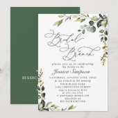 Elegant Eucalyptus Waterverf Bridal Brunch Kaart (Voorkant / Achterkant)