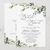 Elegant Eucalyptus Waterverf Bridal Brunch Kaart (Voorkant / Achterkant)