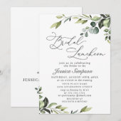 Elegant Eucalyptus Waterverf Bridal Luncheon Kaart (Voorkant / Achterkant)