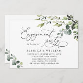 Elegant Eucalyptus Waterverf ENGAGTY Kaart (Voorkant / Achterkant)