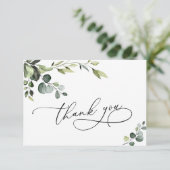 Elegant Eucalyptus Waterverf Floral Bedankkaart (Staand voorkant)