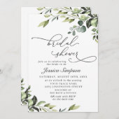 Elegant Eucalyptus Waterverf Floral Vrijgezellenfe Kaart (Voorkant / Achterkant)