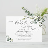 Elegant Eucalyptus Waterverf Floral Vrijgezellenfe Kaart (Staand voorkant)