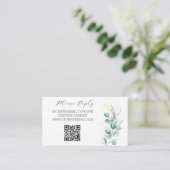 Elegant Eucalyptus Waterverf Greenery Wedding Informatiekaartje (Staand voorkant)