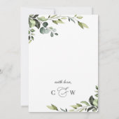 Elegant Eucalyptus Waterverf Greenery Wedding Kaart (Achterkant)