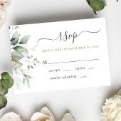 Elegant Eucalyptus Waterverf Greenery Wedding RSVP Kaartje