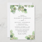 Elegant Eucalyptus Waterverf QR-code bruiloft Kaart (Voorkant)