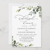 Elegant Eucalyptus Waterverf REHEARSAL DINNER Kaart (Voorkant)