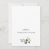 Elegant Eucalyptus Waterverf REHEARSAL DINNER Kaart (Achterkant)