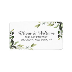 Elegant Eucalyptus Waterverf Return Address Etiket